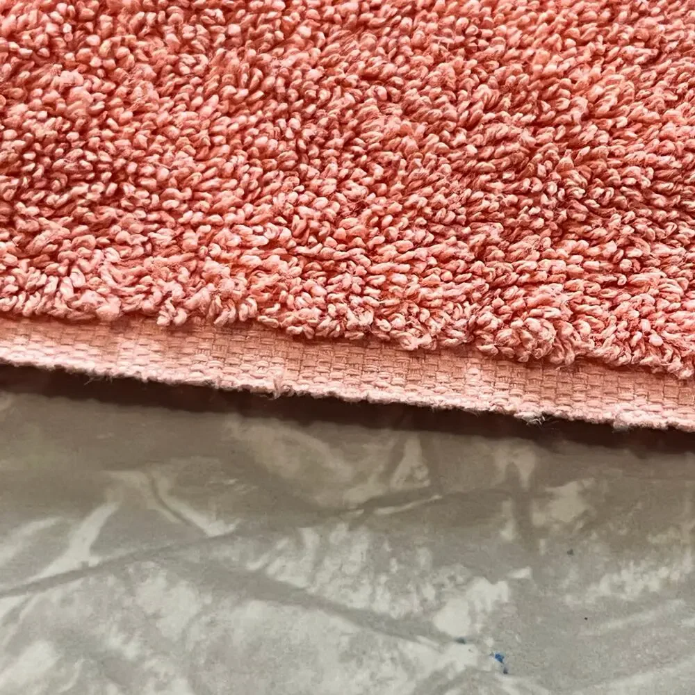 Vintage Ralph Lauren coral pink cotton bath mat embroidered polo logo‎